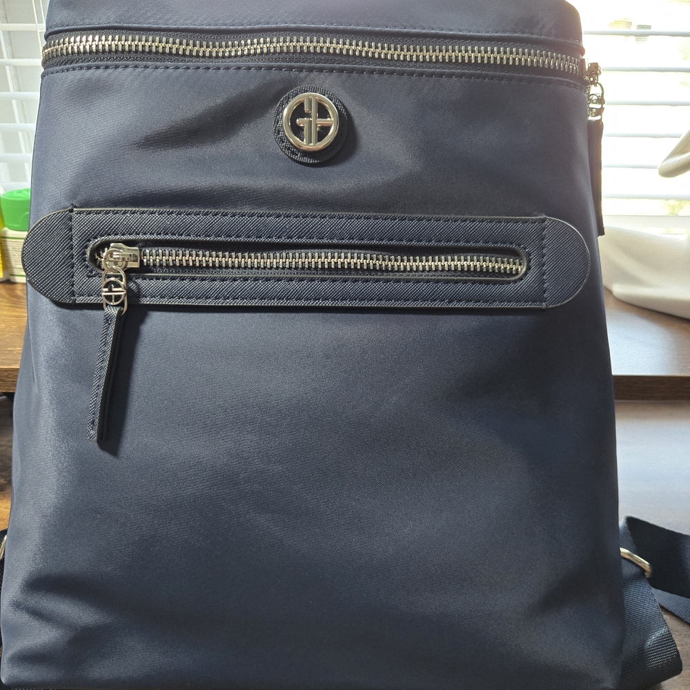 Giani Bernini Navy Backpack Many Pockets Adjustable Straps‎ Nwt